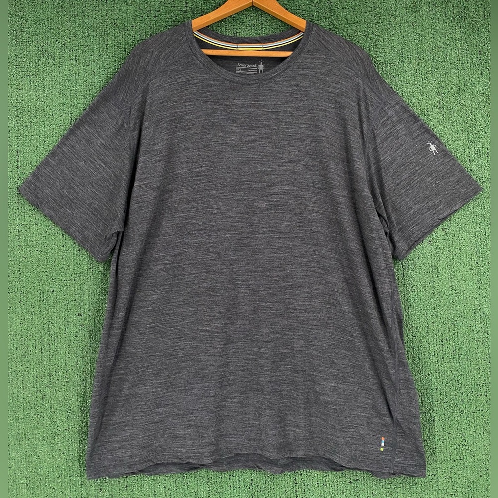 SmartWool Merino Wool Blend Dark Grey Short Sleeve T-Shirt Men’s Size 2XL